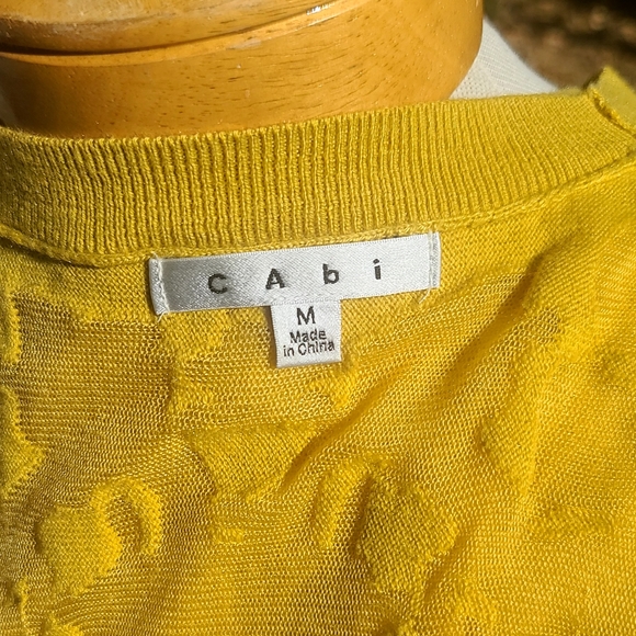 CAbi mustard yellow burnout sweater - Picture 4 of 6
